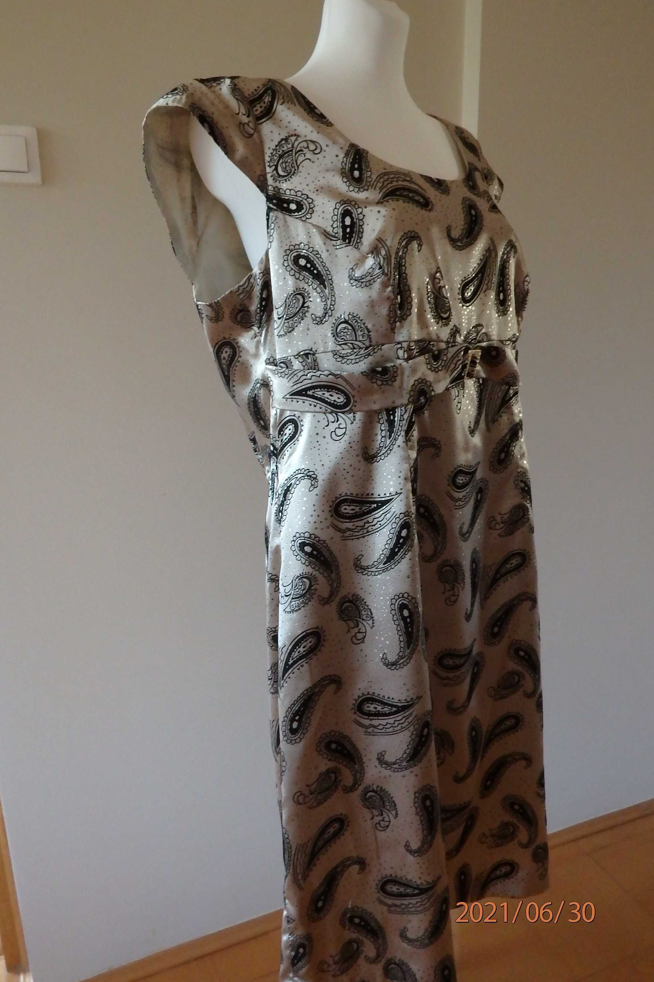 Elegancka, wyjściowa sukienka na podszewce r. 46