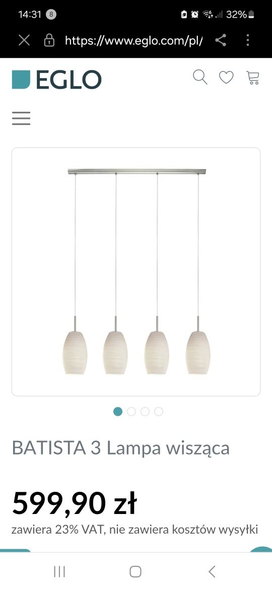 Lampa nad stół Batista 3