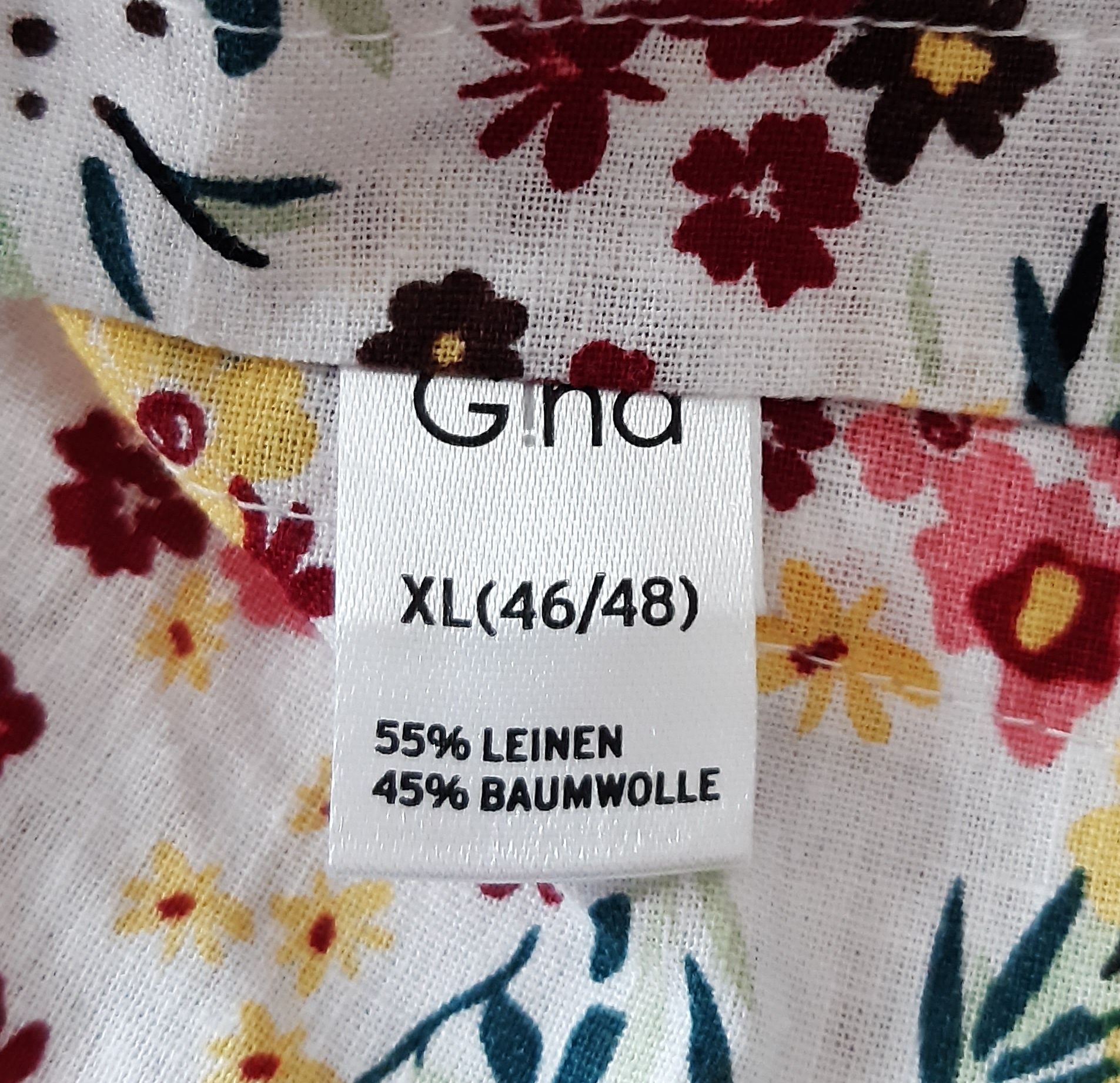Letnia koszulka na ramiączkach, 55% len, 45% bawełna, G!na, XL (46/48)