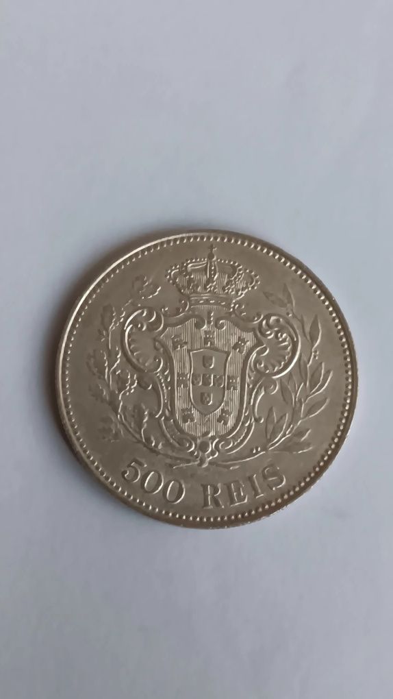 Moeda prata 500 réis data emendada