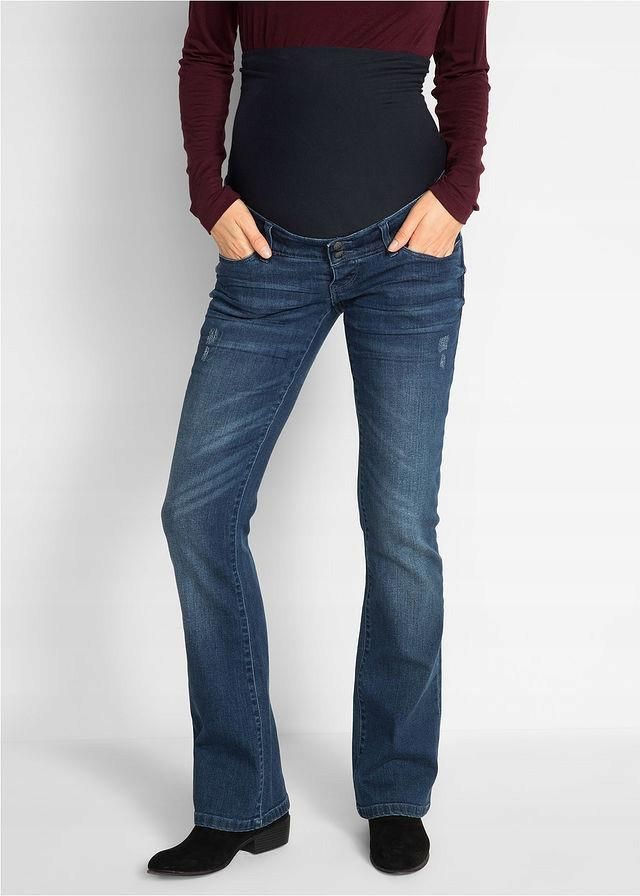 bonprix ciążowe jeansowe spodnie bootcut 34