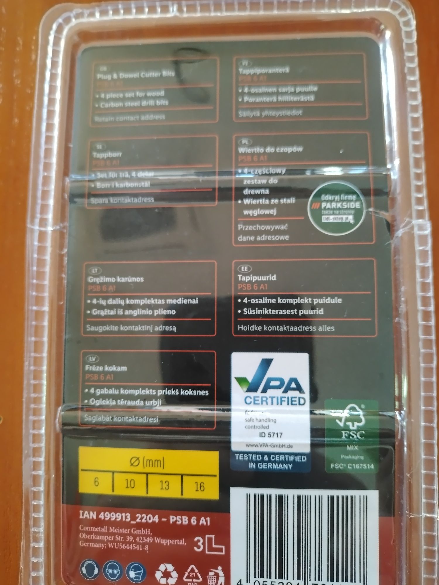 Wiertła do czopów parkside PSB 6 A1 nowe