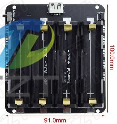 Модуль повербанк мініповербанк 4 секційний 18650 5V/3А, 3V/1A