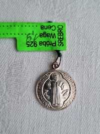 medalik srebrny nowy św. Benedykt