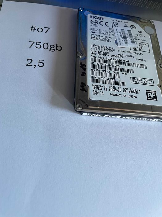 dysk twardy 750gb 2,5 sprawny #o7