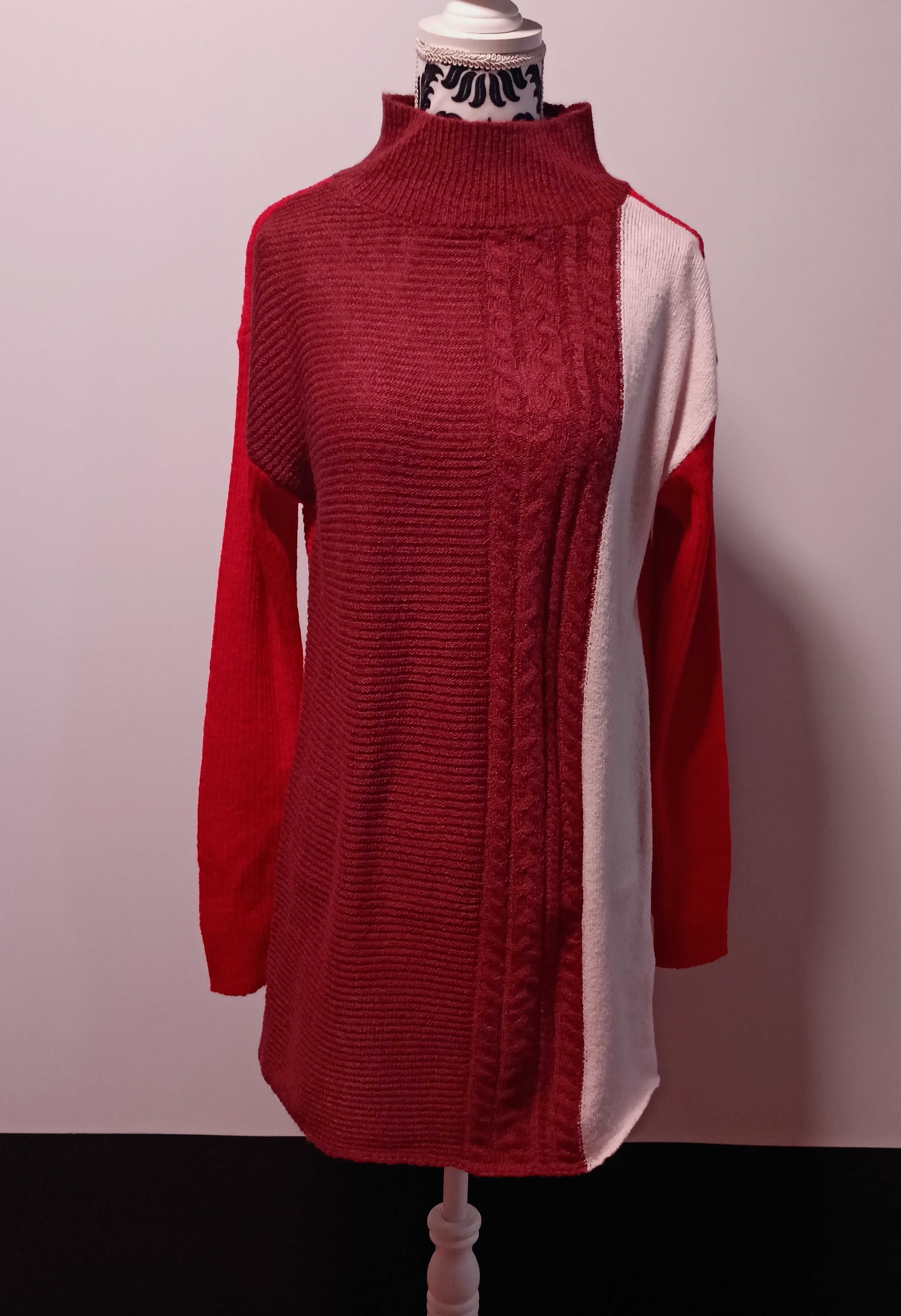 Dzianinowa tunika sukienka mini oversize S-L