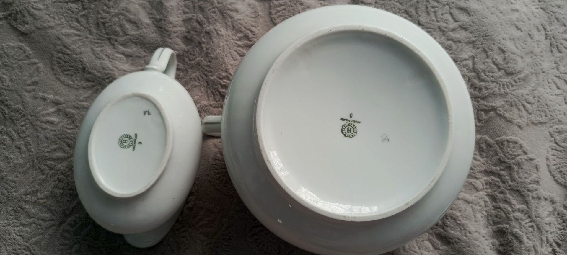 Waza i sosjerka porcelana Bogucice