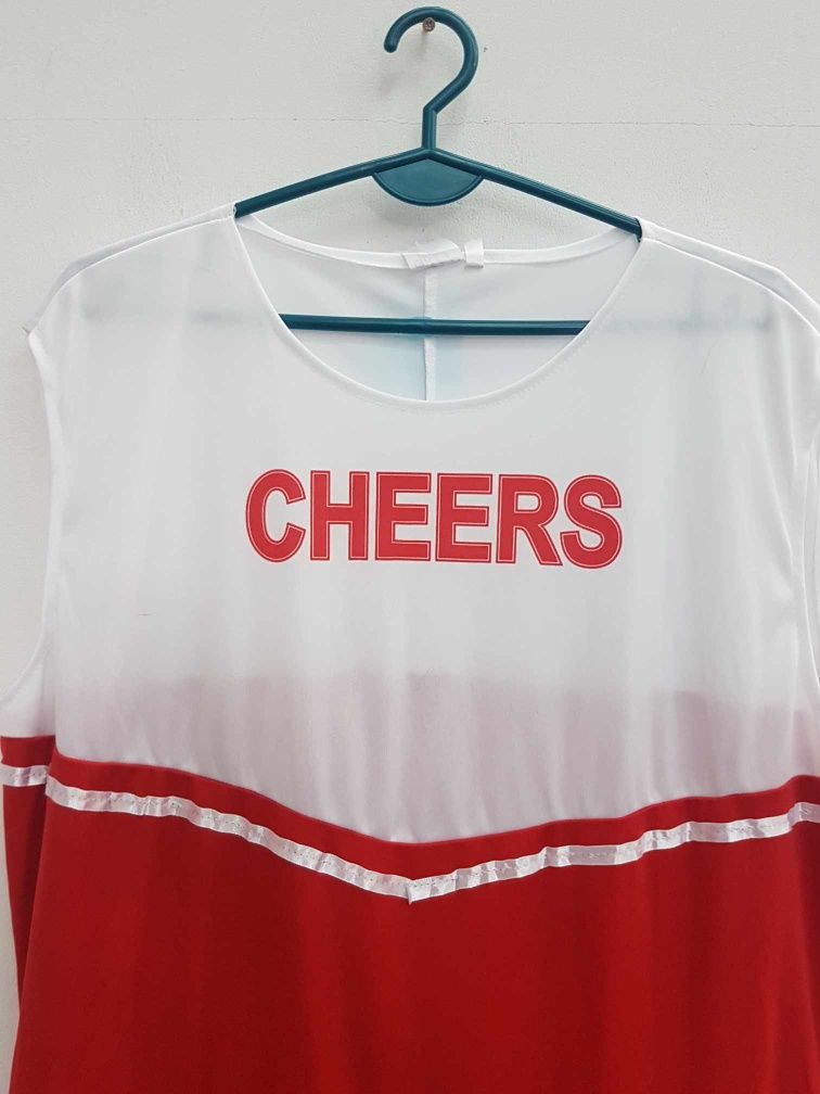 Sukienka przebranie cheerleaderka dla dorosłych, rozmiar XL. A784