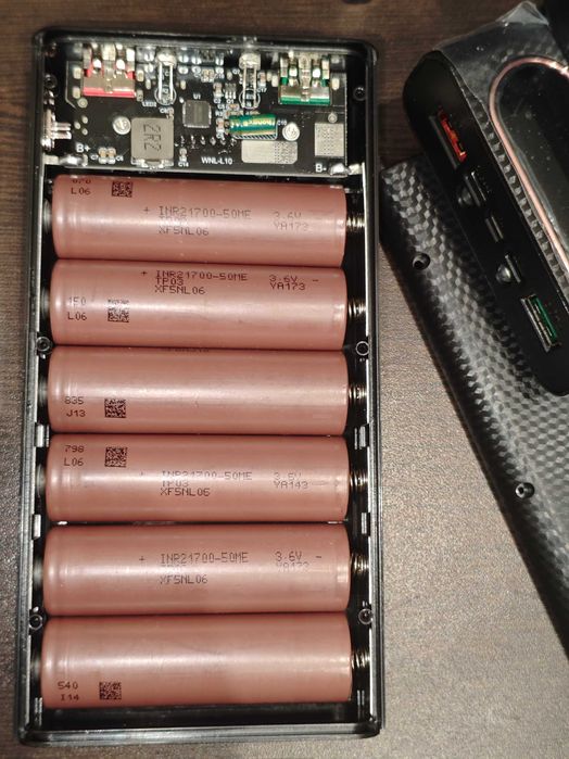 Power Bank 6 * 5000mAH акб 21700 QC PD повербанк Fast Charge 30000mAh