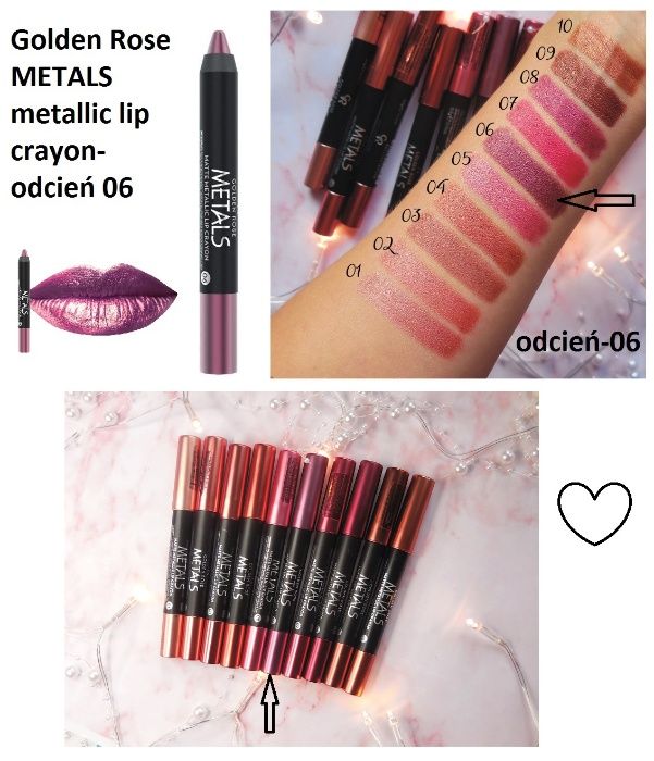 Dwie nowe pomadki GOLDEN ROSE-Lip marker i pomadka Metals metaliczna