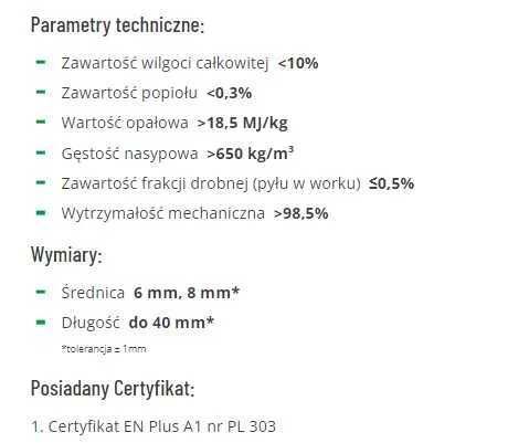 Pellet Excellent Selection ENplus A1 6mm paleta 975kg - z Transportem