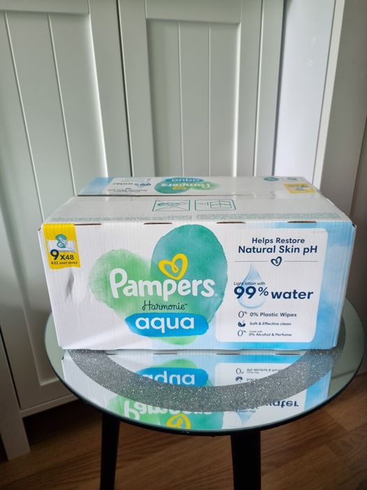 Karton chusteczki pampers aqua harmonie 9x48 432 szt