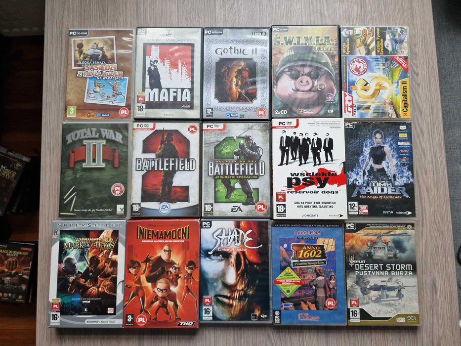 duża paczka starych gier PC ponad 60 pudełek gothic mafia max payne