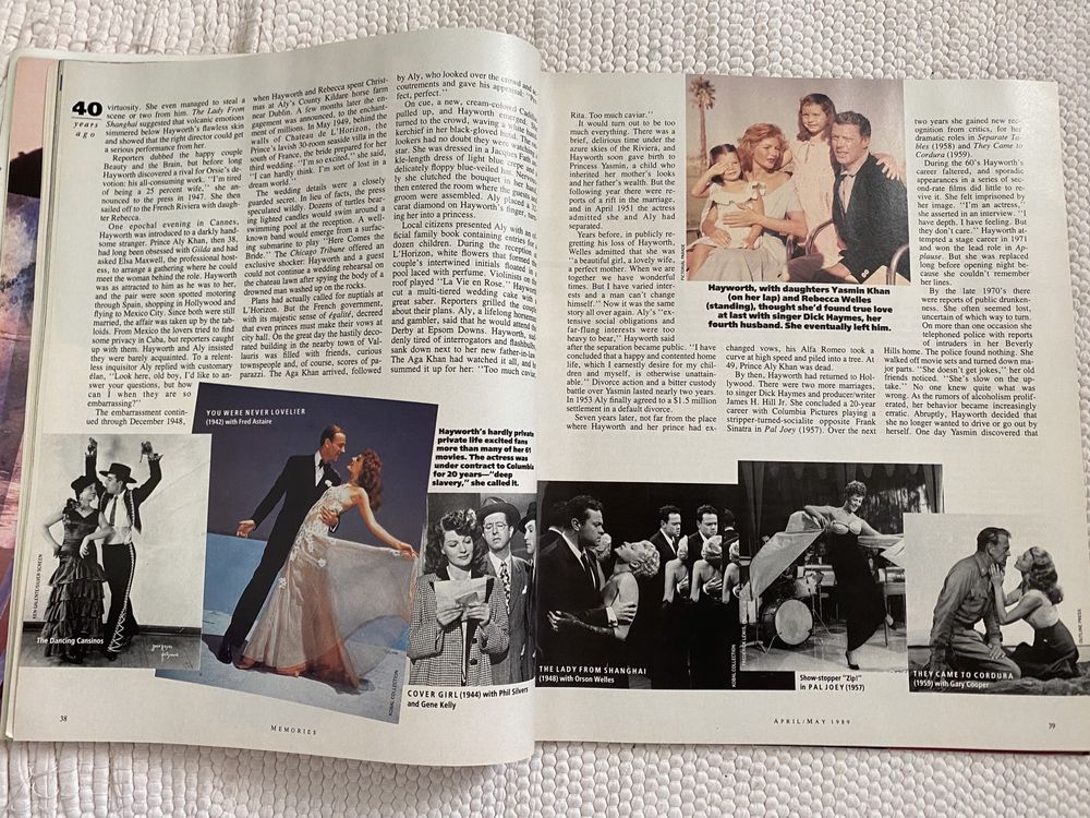 Revista Memories c/ Rita Hayworth