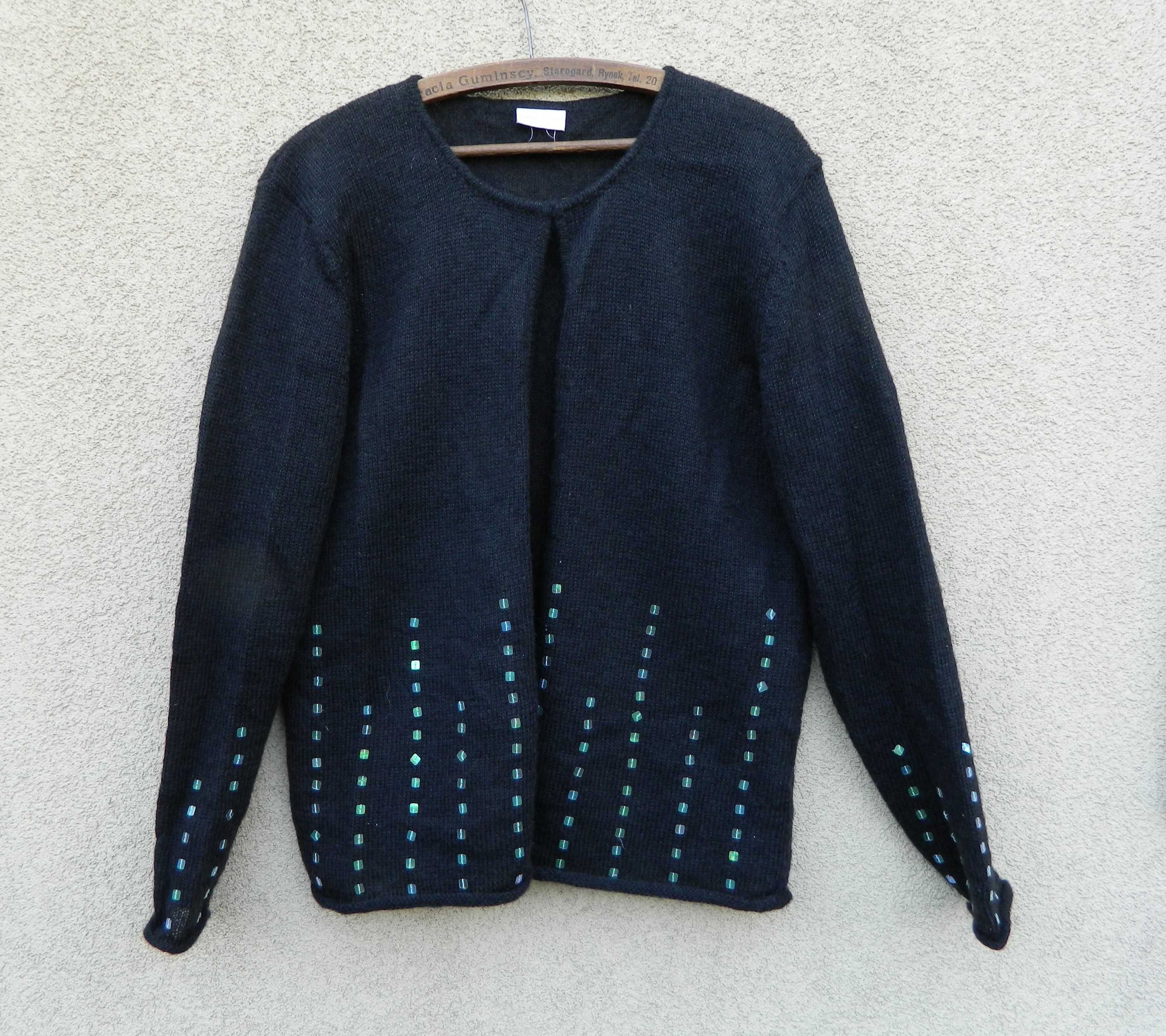 MOHER LEKKI KARDIGAN * czarny sweter rozpinany Claire Ashton XL / XXL