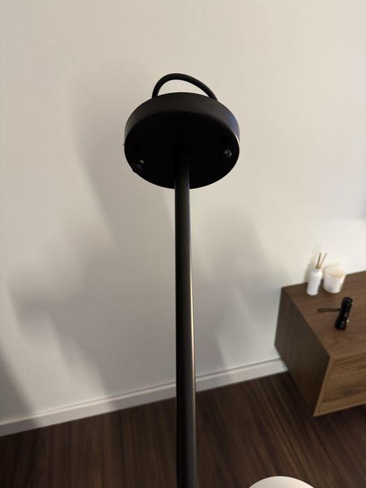 Lampa sufitowa skandynawska – żyrandol 6-ramienny, szkło i metal