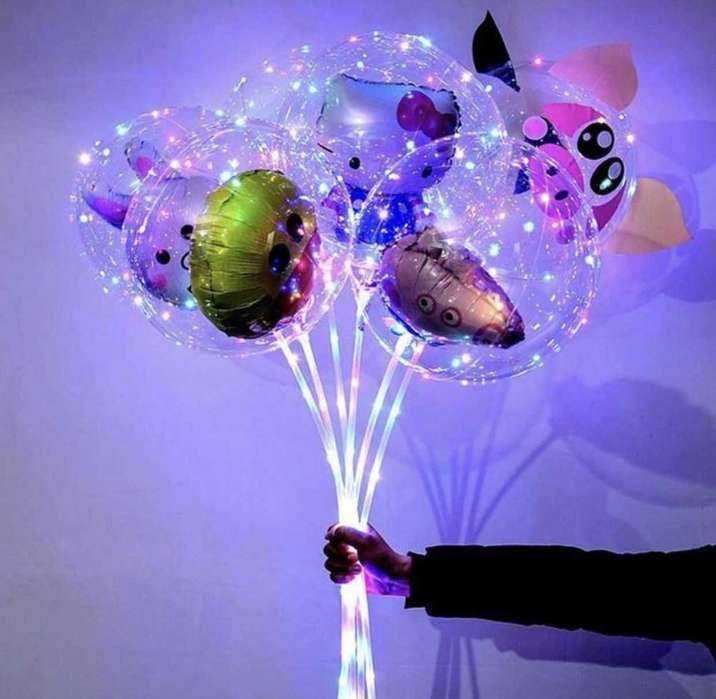 Balony Ledowe Świecące Mocne Led Baterie Festyny Balon Bobo Serca 50cm