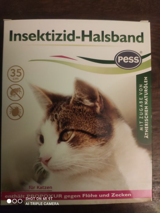 Obroża dla kota przeciwpchelna i przeciw kleszczom 35 cm nowa