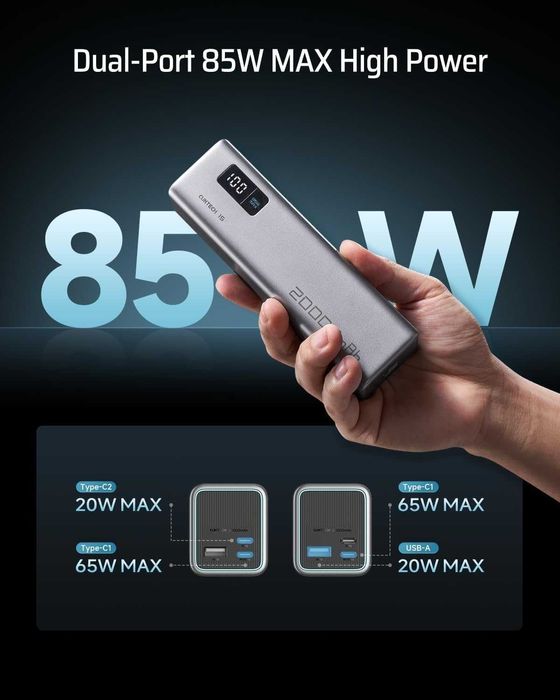 CUKTECH 15 SE Power Bank - 85W, 20 000 mAh - Швидка зарядка