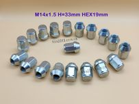 Колесная гайка М14x1,5 конус, высота 33мм ключ 19мм цинк Италия