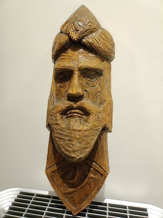 Płaskorzeźba Rzeźba Tatar głowa drewniana, Lipkowie