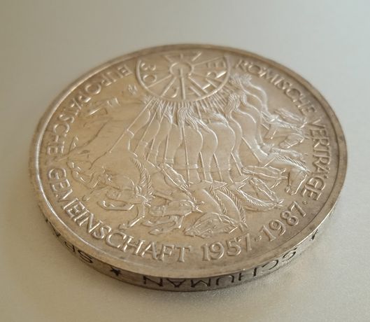 srebrna moneta kolekcjonerska 10 deutsche Mark 1987 WE EG