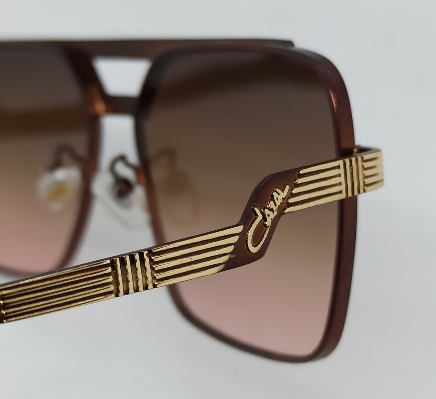 Cazal очки мужские коричнево розовый градиент в золотистом металле