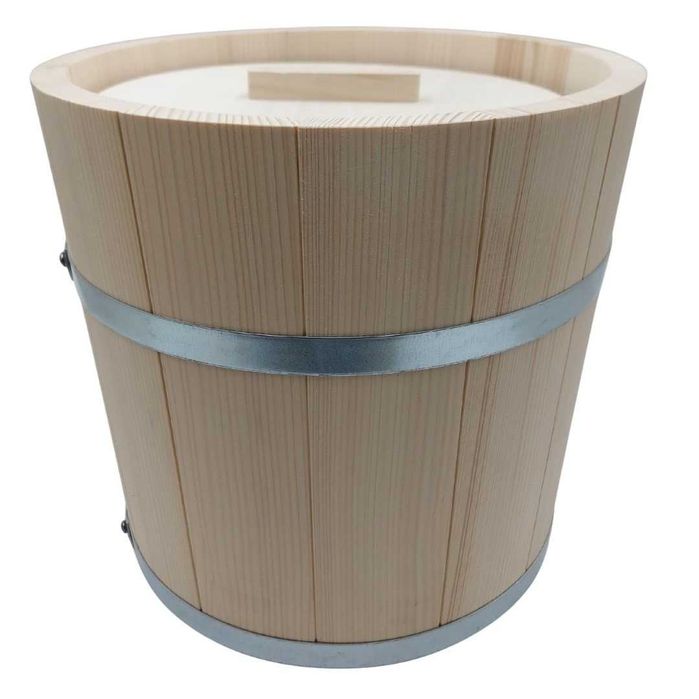 Beczka Do Kiszenia Kapusty Ogórków 15l | Drewniane Wiaderko z Pokrywą