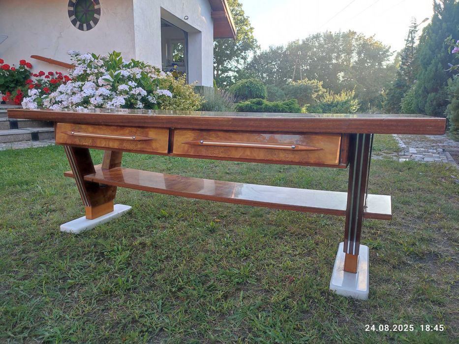 Stół ława PRL politura / producent: Kalwaria Zebrzydowska
