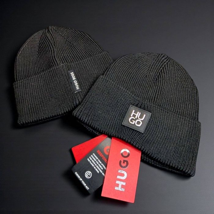 Шапка Hugo Boss чорна чоловіча шапка хюго босс чорна чоловіча