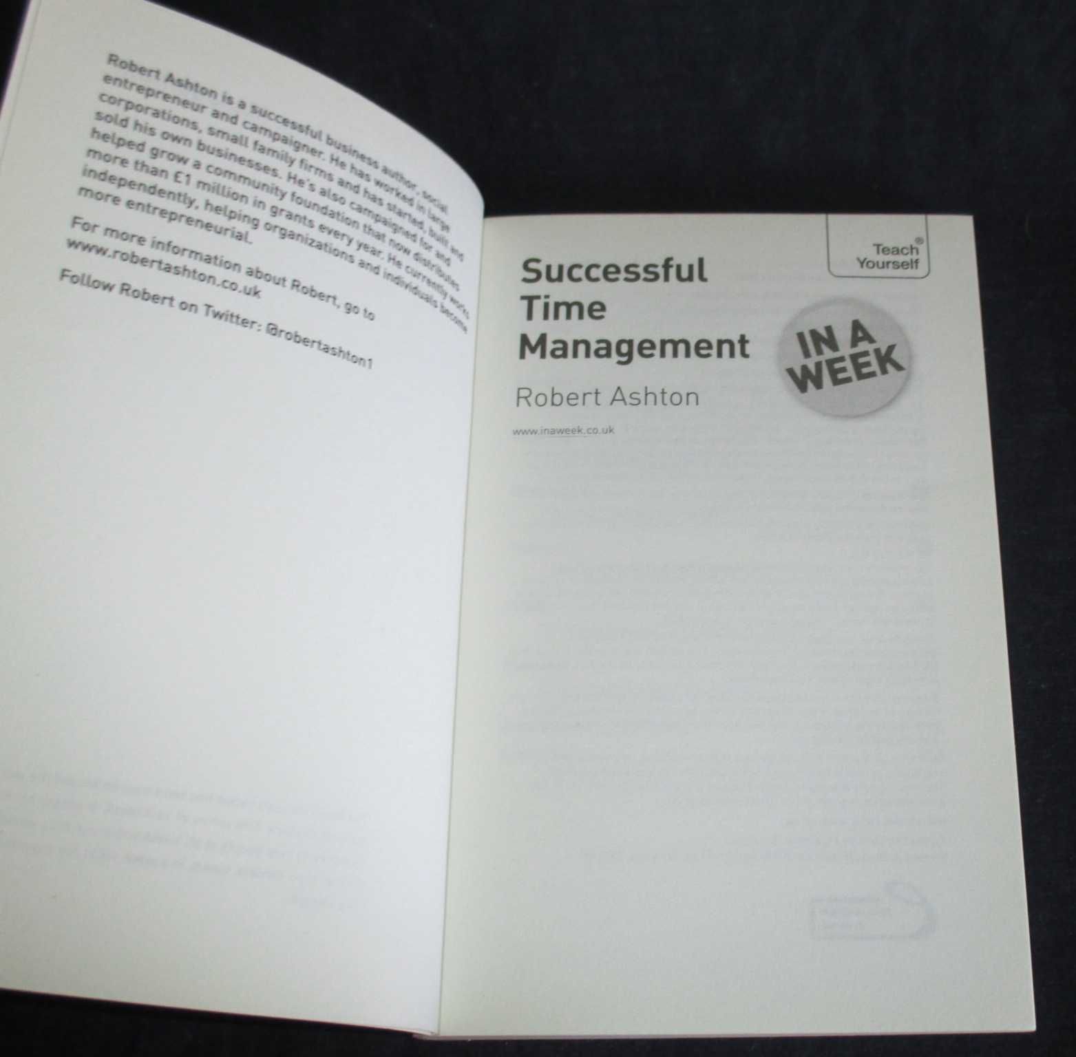 Livro Successful Time Management in a Week Robert Ashton