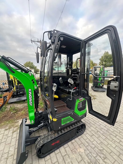 NOWA MINIKOPARKA Cicha 1200kg Kabina 3 łyżki Chłodnia R12K Briggs 15KM