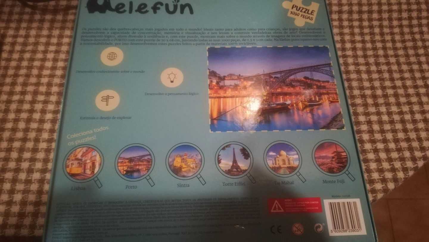 Puzzles Elefun 1000 peças NOVO Porto ou Paris