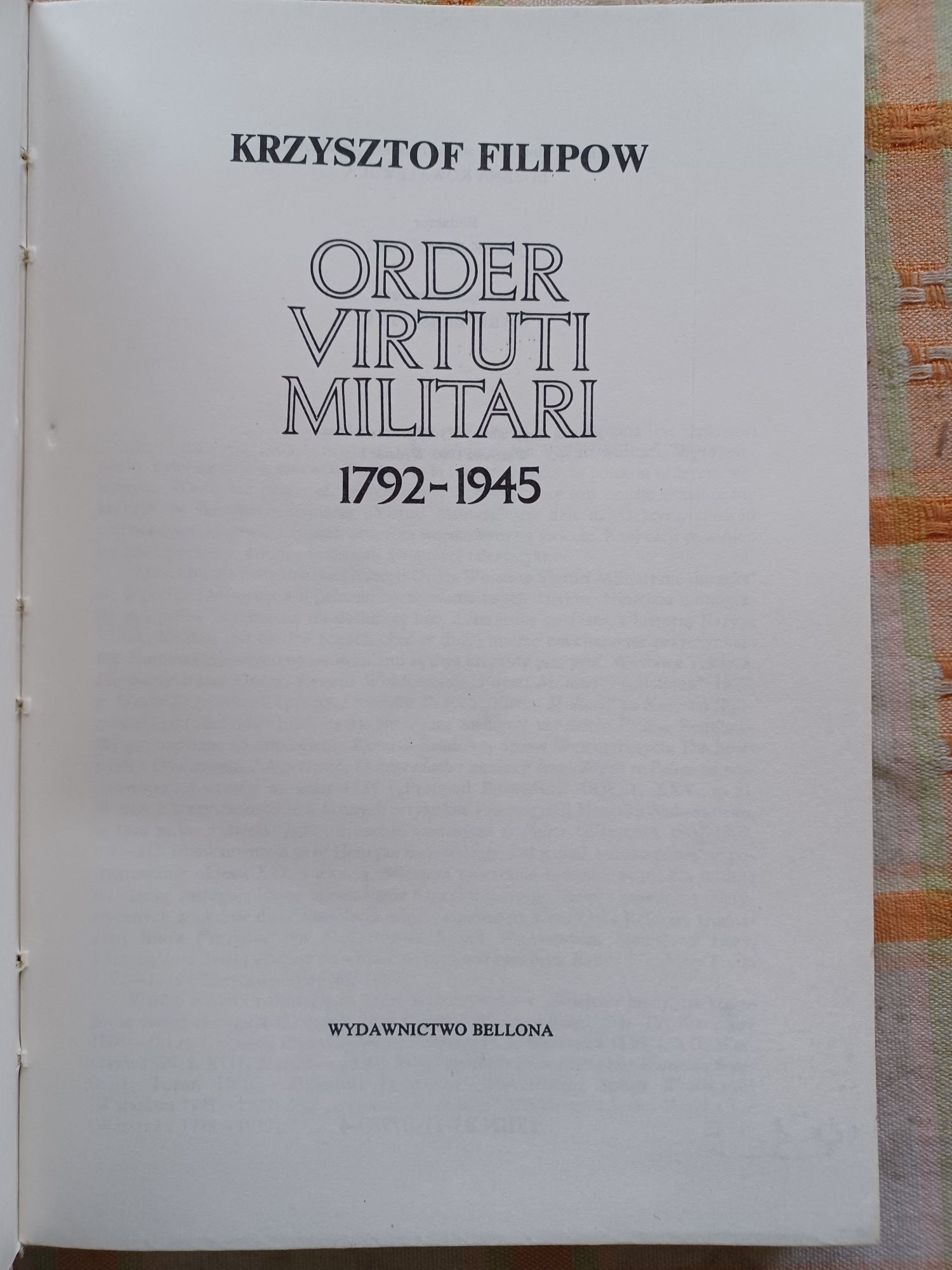 Order Virtuti Militari 1792-39 K. Filipow