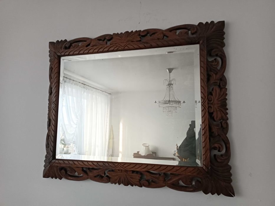 Stare lustro rzeźbiona rama