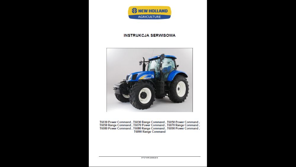 New Holland T 6050 instrukcja serwisowa, napraw po Polsku!