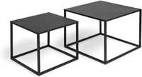 Czarne stoliki kawowe w kształcie sześcianu Zestaw 2 szt., metalowe