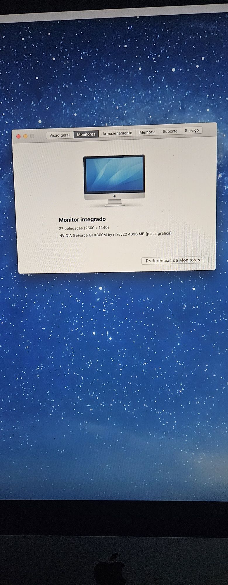 Monitor  Apple i Mac 27 polegadas