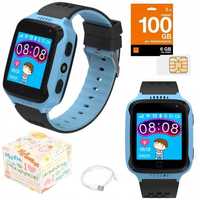 Smartwatch Dla Dzieci Zegarek Lokalizator Gps Kroki Sen + Karta SIM