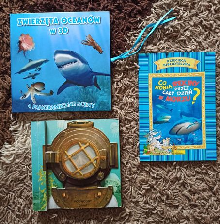 Książki o oceanie i rekinach 3D