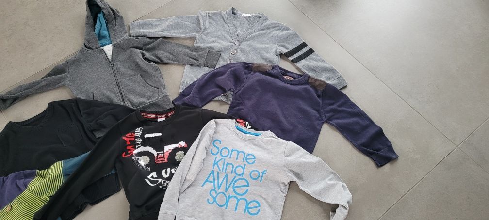 7 sztuk sweterki bluzy paka zestaw komplet dla chlopaka 110 116