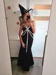 Yve London S 36 czarna sukienka wieczorowa Halloween Sylwester studnió