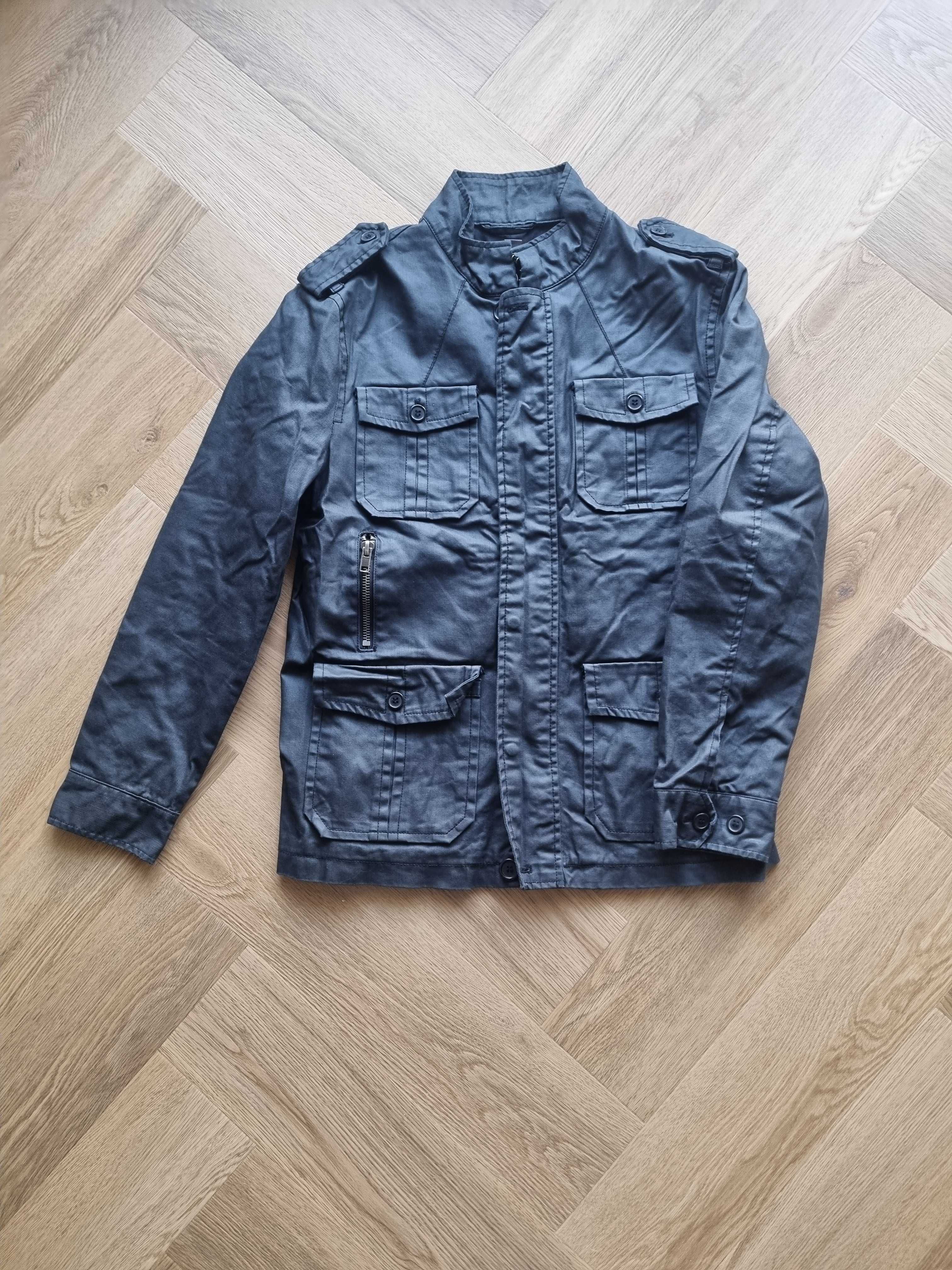Męska szara kurtka wiosenna przejściowa H&M L kurtka na wiosnę