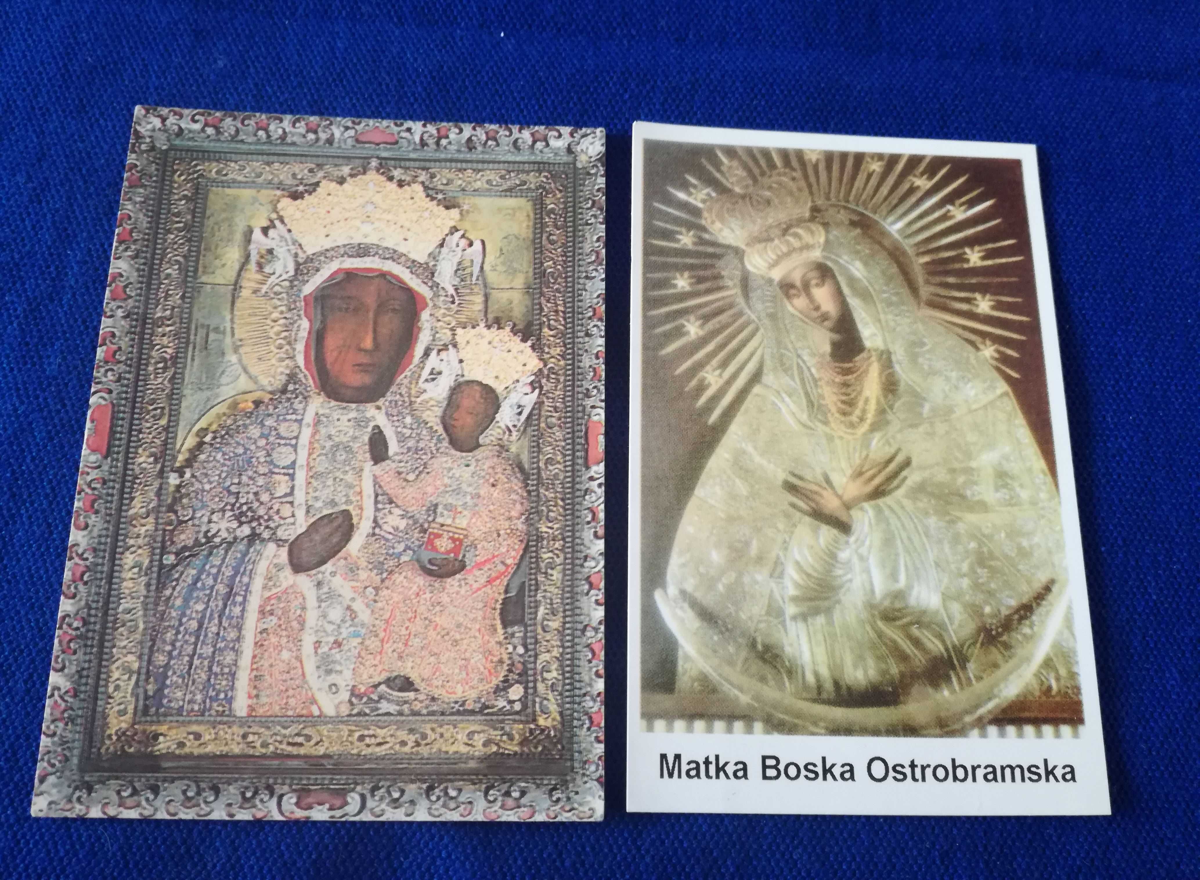 Matka Boska Jasnogórska, obrazki święte papierowe zestaw 2szt.