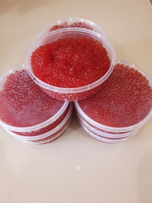 Икра имитированная кеты лососевая кижуч форель осетр