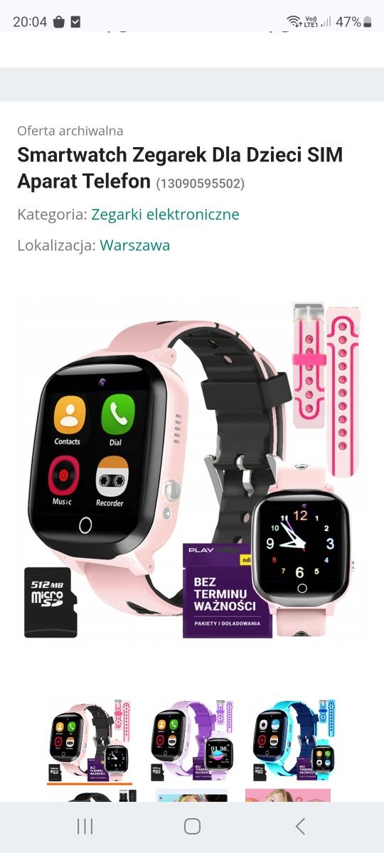 Smartwatch dziecięcy KidWatch A5s karta SIM zegarek telefon