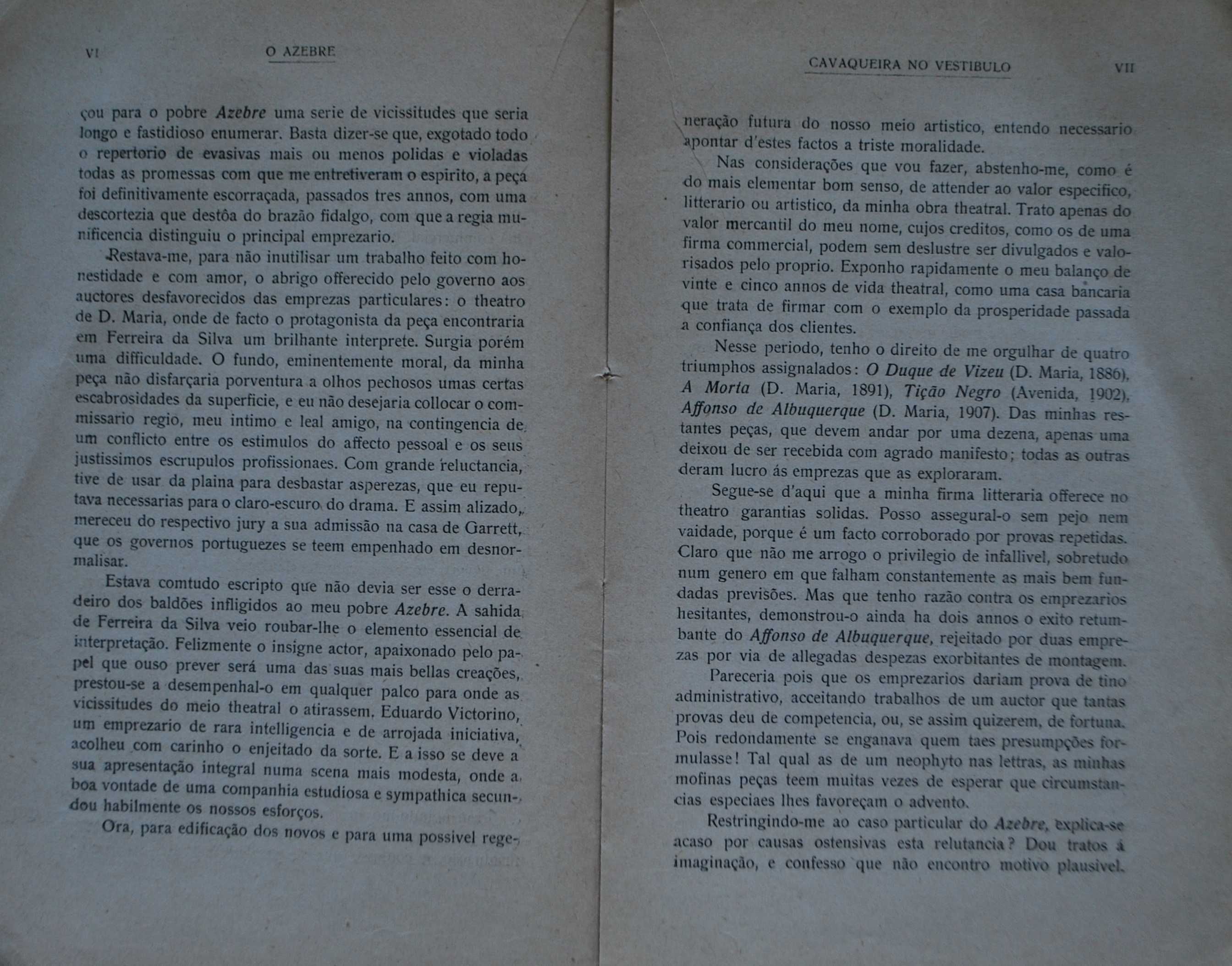 O Azebre de Henrique Lopes de Mendonça - 1. Edição ano 1909