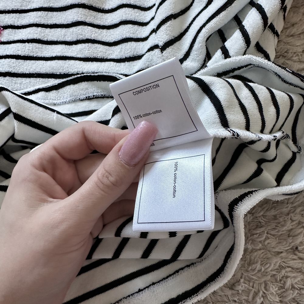 Chanel лонгслів кофта з довгим рукавом плюшева в полоску з логотипом