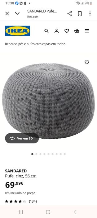 Puf ikea cinzento
