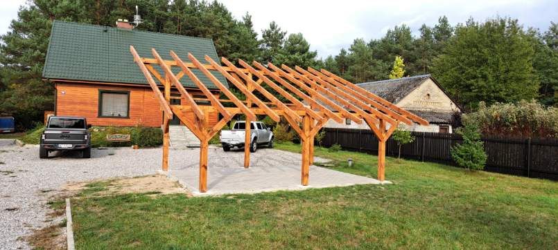 Wiata garażowa drewniana 8 x 6